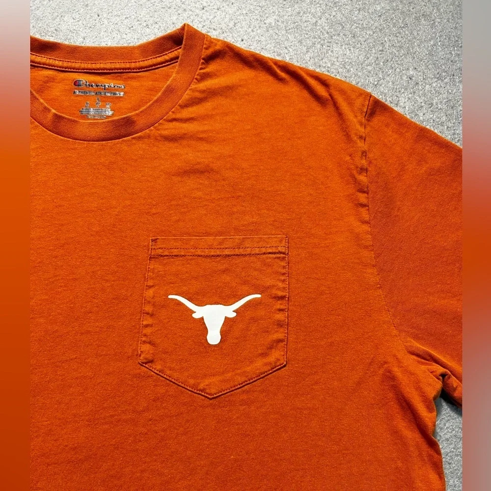 Champion University of Texas Longhorns Pocket T-Shirt Burnt Orange Large - Picture 2 of 6